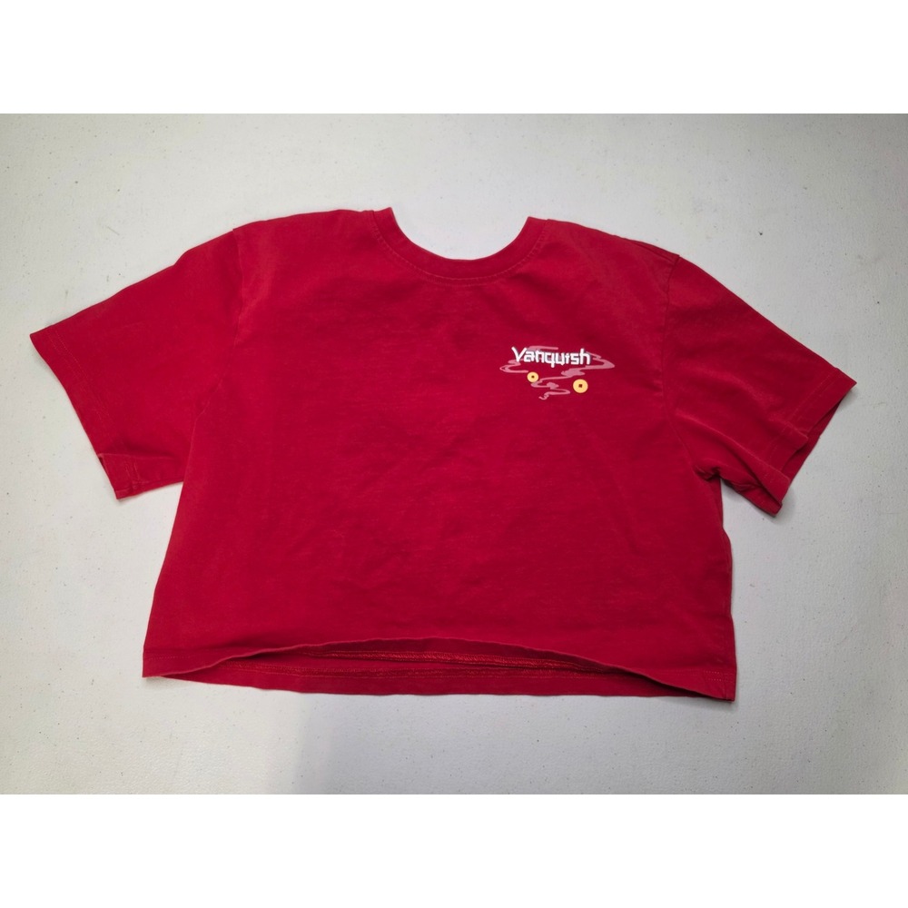 Zando Vanquish Red Dragon Graphic Cropped T-Shirt Womens Medium Short Sleeve
